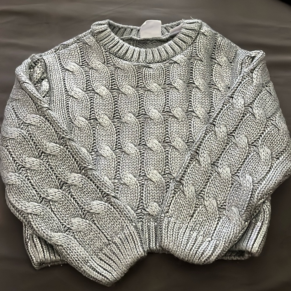 Zara Cable sweater - metallic silver